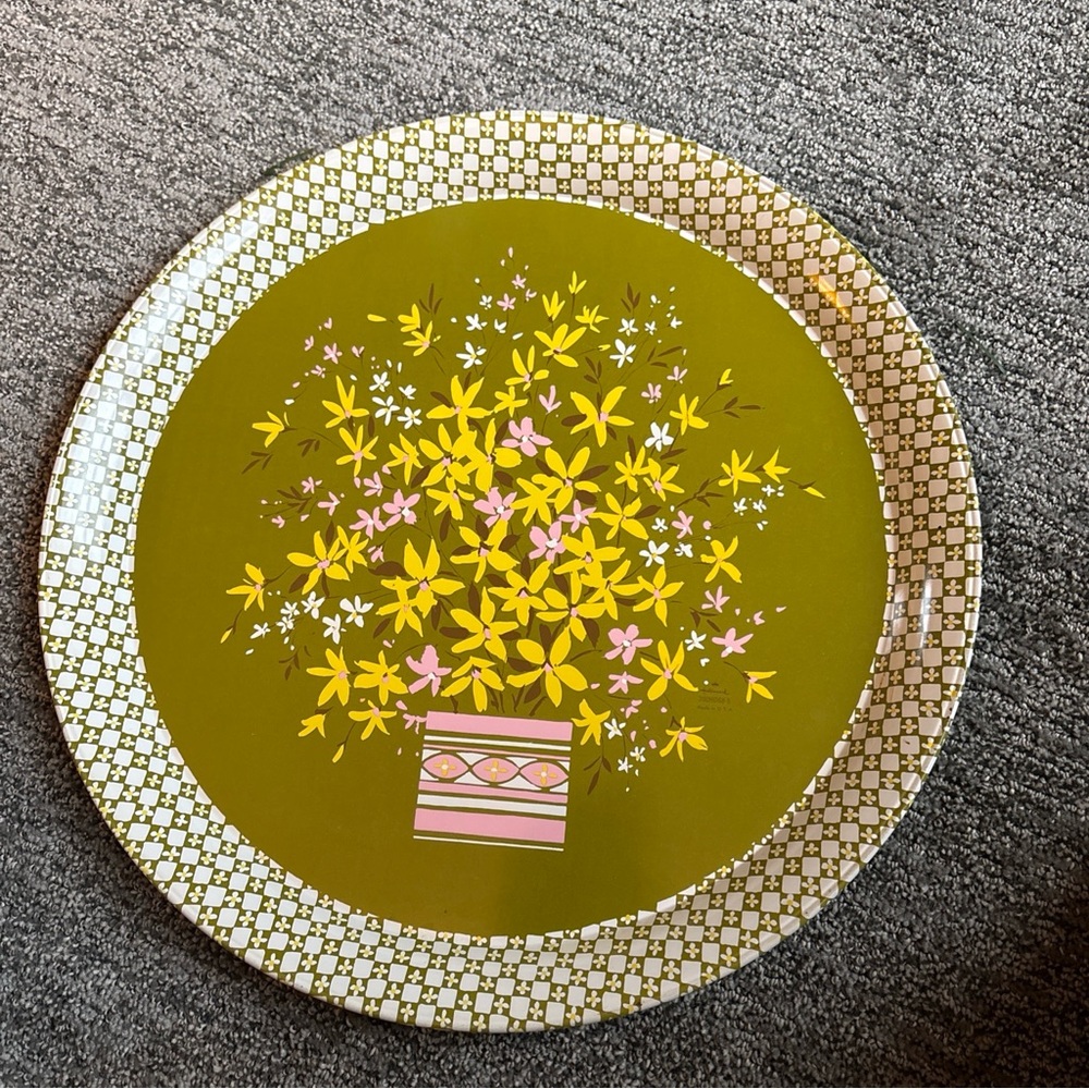 Floral Mid-century Decorative Tray